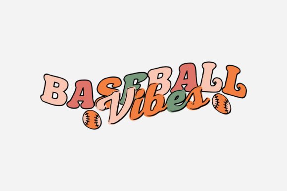 Baseball Vibes Retro Baseball Quote SVG for Graphics and Crafts