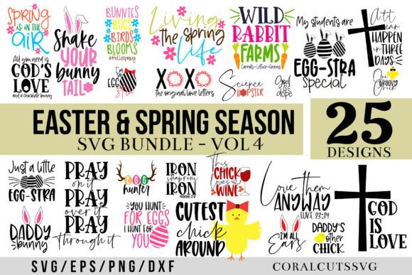 Easter and Spring Season Quote SVG Bundle for Crafts and Graphics