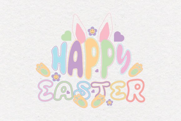 Happy Easter Retro Quote SVG Design for Crafts and Graphics