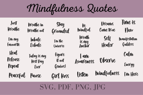 Mindfulness Quote SVG: A Graphic Design Asset for Crafts and Content