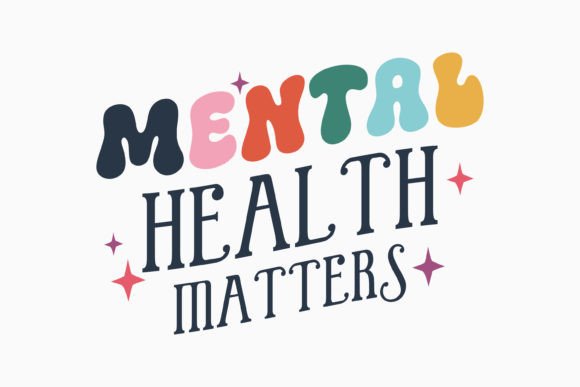 Retro Mental Health Matters Quote SVG for Crafts and Graphics