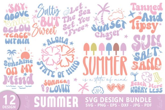 Summer Beach Quote SVG Design Bundle for Crafts and Graphics